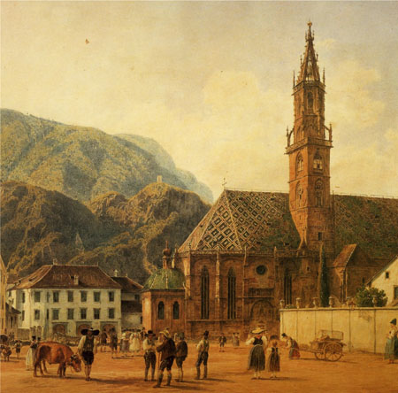 Jacob Alt "The parochial church of Bolzano" -detail