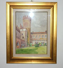 Castle of Malgr&agrave;(Italy)-Watercolor painting-Private collection