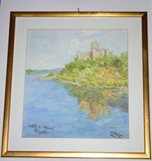 Castle de Almourol(Portugal)-Watercolor painting-Private collection