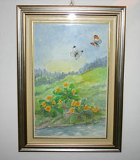 First spring signals in mountain-Watercolor painting-Private collection