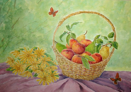 A break in the countryside-Watercolor painting