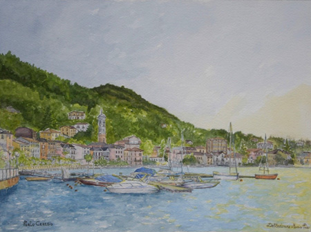Porto Ceresio (Italy-swiss fronter)-Watercolor painting