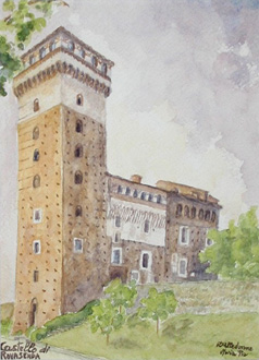 Castle of Rovasenda-Watercolor painting