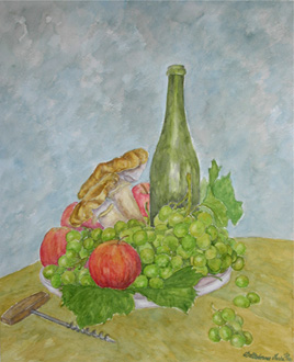 Autumn composition-Watercolor painting