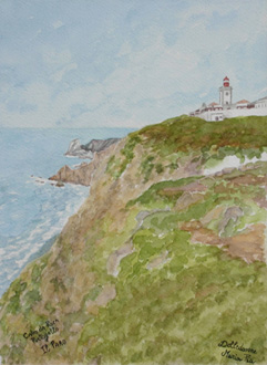 Lighthouse (Cabo da Roca Portugal)-Watercolor painting